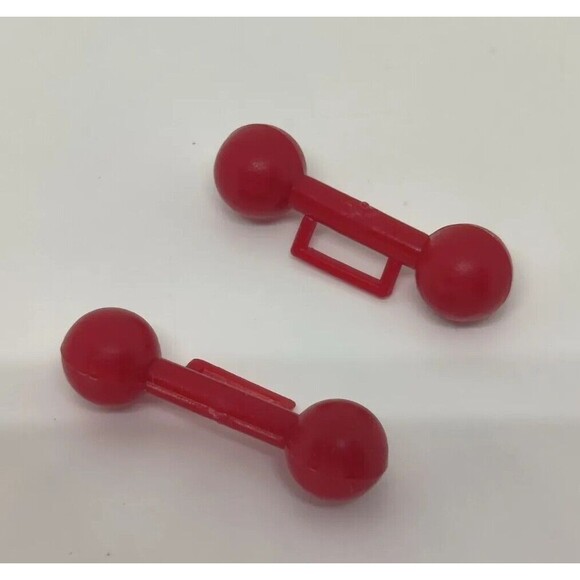 Vintage Mattel Barbie Christie Ken Hand Weight Dumb Bell Lot 2 Red Set 80s? 90s? - Picture 3 of 4